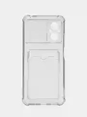 Черный чехол для Xiaomi Poco M5 / Сяоми Поко М5 прозрачный, с карманом для карты