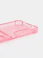 Розовый чехол противоударный Xiaomi Redmi Note 10, 10S, Poco M5s, прозрачный, с карманом для карты