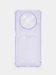 Лавандовый чехол противоударный Huawei Nova Y90 (Хуавей Нова У90), прозрачный, с карманом для карты