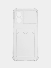 Чехол для Xiaomi Poco M5 / Сяоми Поко М5 прозрачный, с карманом для карты