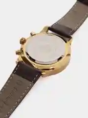 Желтый мужские наручные часы Dedima D-159, с кожаным ремешком и хронографом