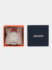 Серебряный мужские наручные часы Skmei 1581 в подарочной упаковке