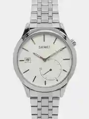 Серебряный мужские наручные часы Skmei 1581 в подарочной упаковке