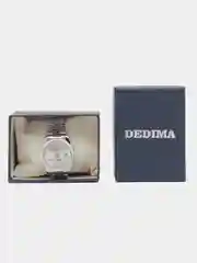 Серебряный мужские наручные часы Dedima D-188 с календарём, в подарочной упаковке