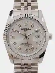 Серебряный мужские наручные часы Dedima D-188 с календарём, в подарочной упаковке