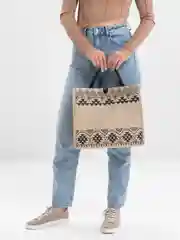 Песочный хаки женская сумка тоут с геометрическим узором