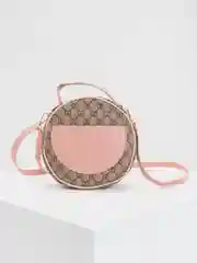 Розовый круглая женская сумка