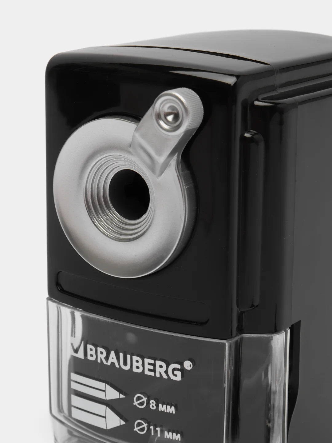 Точилка механическая BRAUBERG "STYLE" для ч/гр и цветных карандашей 8/11мм, корпус черный