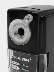 Точилка механическая BRAUBERG "STYLE" для ч/гр и цветных карандашей 8/11мм, корпус черный