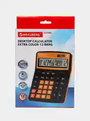 Калькулятор настольный BRAUBERG EXTRA COLOR-12-BKRG (206x155мм), 12 разряд,ЧЕРНО-ОРАНЖЕВЫЙ