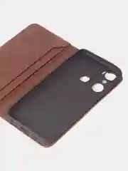 Коричневый чехол-книжка GQ для Infinix Hot 20i из высококачественной искусственной кожи*