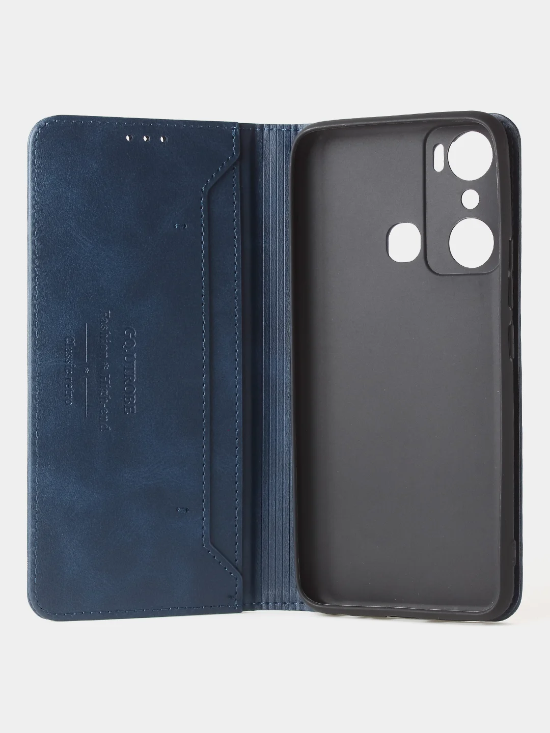 Синий чехол-книжка GQ для Infinix Hot 20i из высококачественной искусственной кожи*
