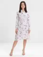 Платье белое, в цветочек