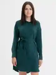 Зеленый женское атласное платье-рубашка