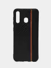 Силиконовый матовый, имитация эко кожи и карбона, чехол на Samsung А20 (A205F)/A30 (305F)