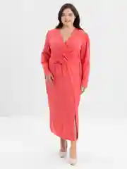 Коралловый платье