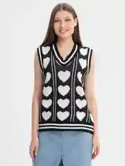 Черный oversized жилет женский