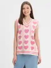 Розовый oversized жилет женский