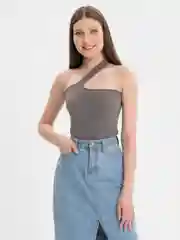 Угольный топ майка с разрезом