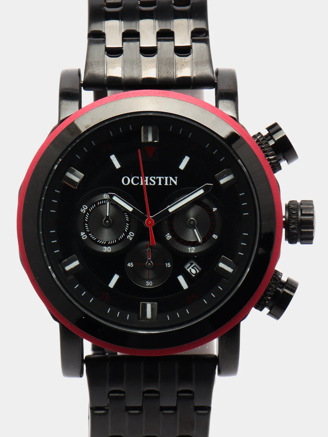Черный мужские наручные часы Ochstin 6064B с хронографом в подарочной упаковке