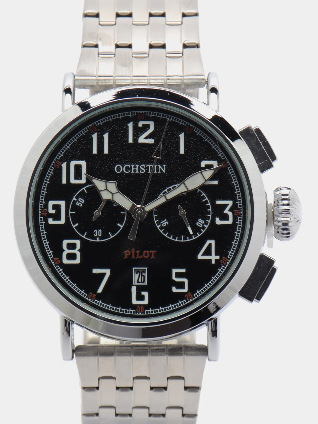 Серебряный мужские наручные часы Ochstin 7246 с хронографом в подарочной упаковке