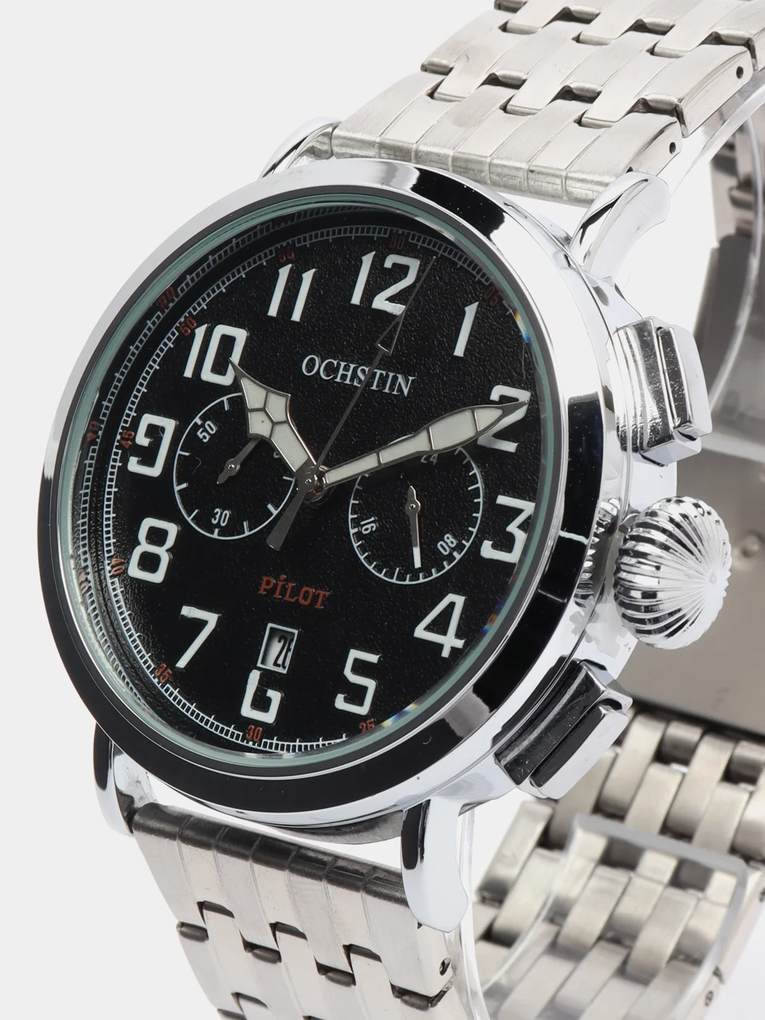 Серебряный мужские наручные часы Ochstin 7246 с хронографом в подарочной упаковке