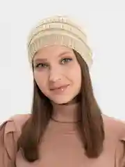 Бежевый повязка на голову вязаная, весенняя