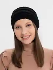 Черный повязка на голову вязаная, весенняя