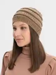 Хаки повязка на голову вязаная, весенняя
