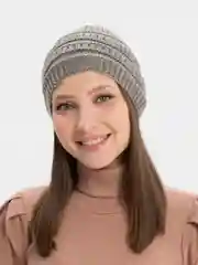 Серый повязка на голову вязаная, весенняя