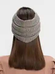 Серый повязка на голову вязаная, весенняя