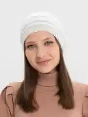 Белый повязка на голову вязаная, весенняя