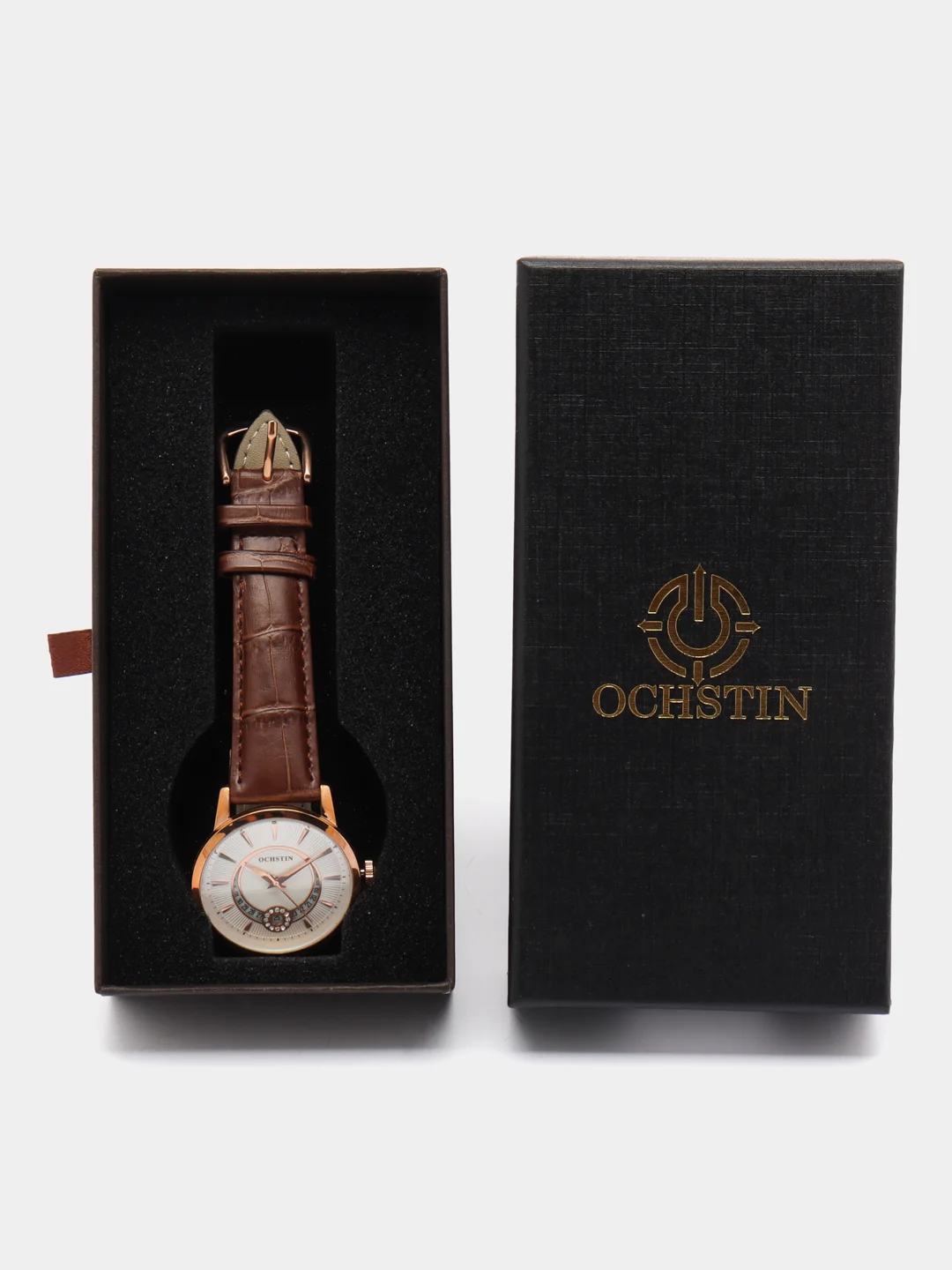 Коричневый женские наручные часы Ochstin 6060A с в подарочной упаковке