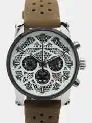 Песочный хаки мужские наручные часы Ochstin 6052B с хронографом в подарочной упаковке