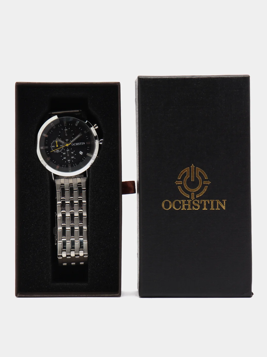 Черный мужские наручные часы Ochstin 7248 с хронографом в подарочной упаковке