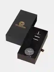 Серебряный мужские наручные часы Ochstin 6043D с хронографом в подарочной упаковке