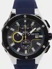 Темно-синий мужские наручные часы Megir MN2053G, с хронографом, в подарочной упаковке
