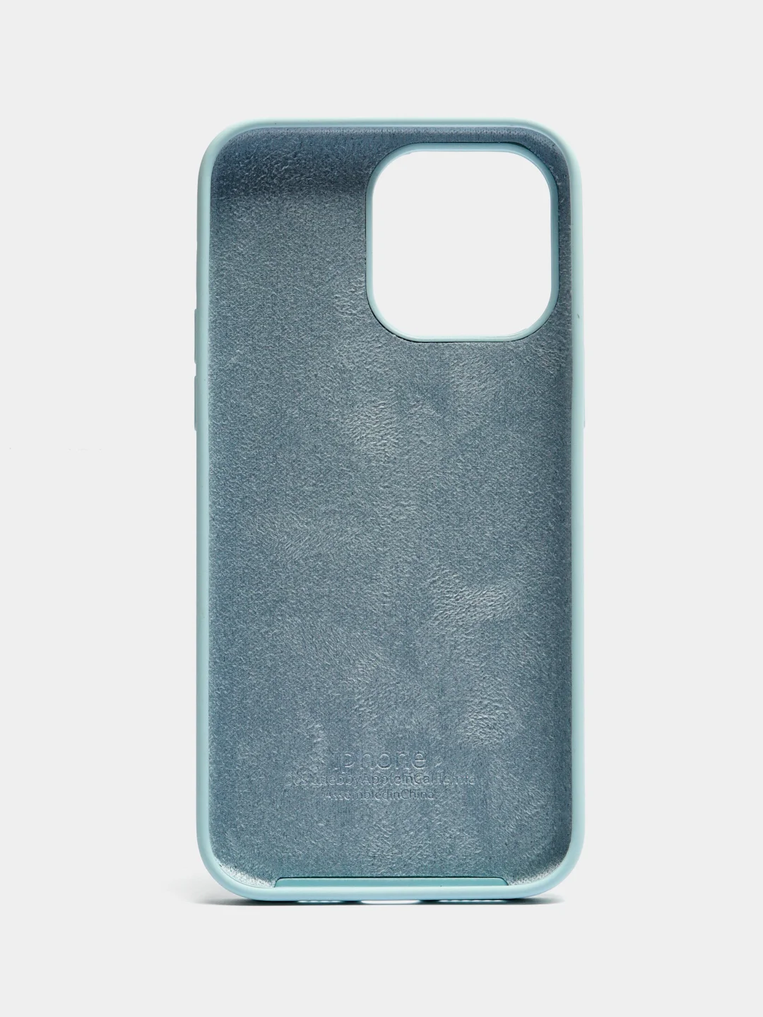 Голубой чехол Silicone Case iPhone 11, 12, 13, 14, Pro, Pro Max, с закрытым низом, кейс