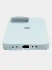 Голубой чехол Silicone Case iPhone 11, 12, 13, 14, Pro, Pro Max, с закрытым низом, кейс