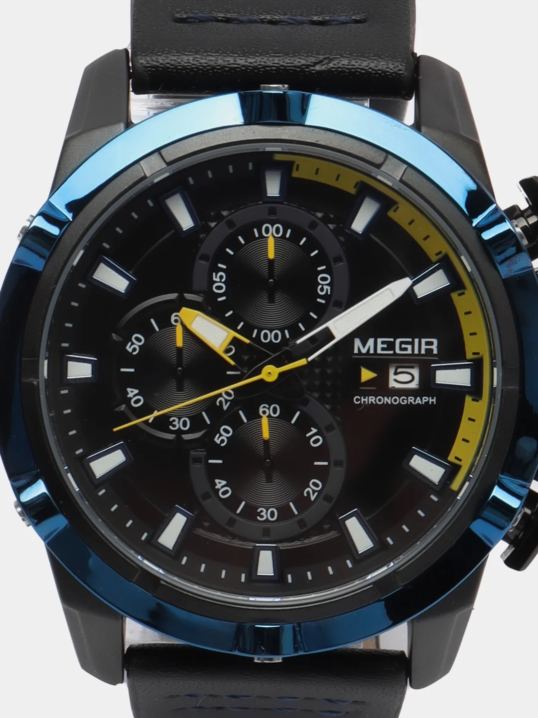 Голубой мужские наручные часы Megir ML2062G с хронографом, в подарочной упаковке