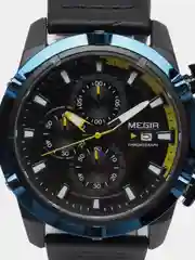 Голубой мужские наручные часы Megir ML2062G с хронографом, в подарочной упаковке
