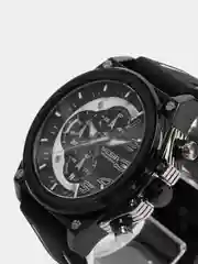 Черный мужские наручные часы Megir MN2051G, с хронографом, в подарочной упаковке