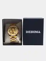 Горчичный мужские наручные часы Dedima D-159 с металлическим браслетом и хронографом