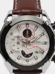 Коричневый мужские наручные часы Megir ML2065G, с хронографом, в подарочной упаковке