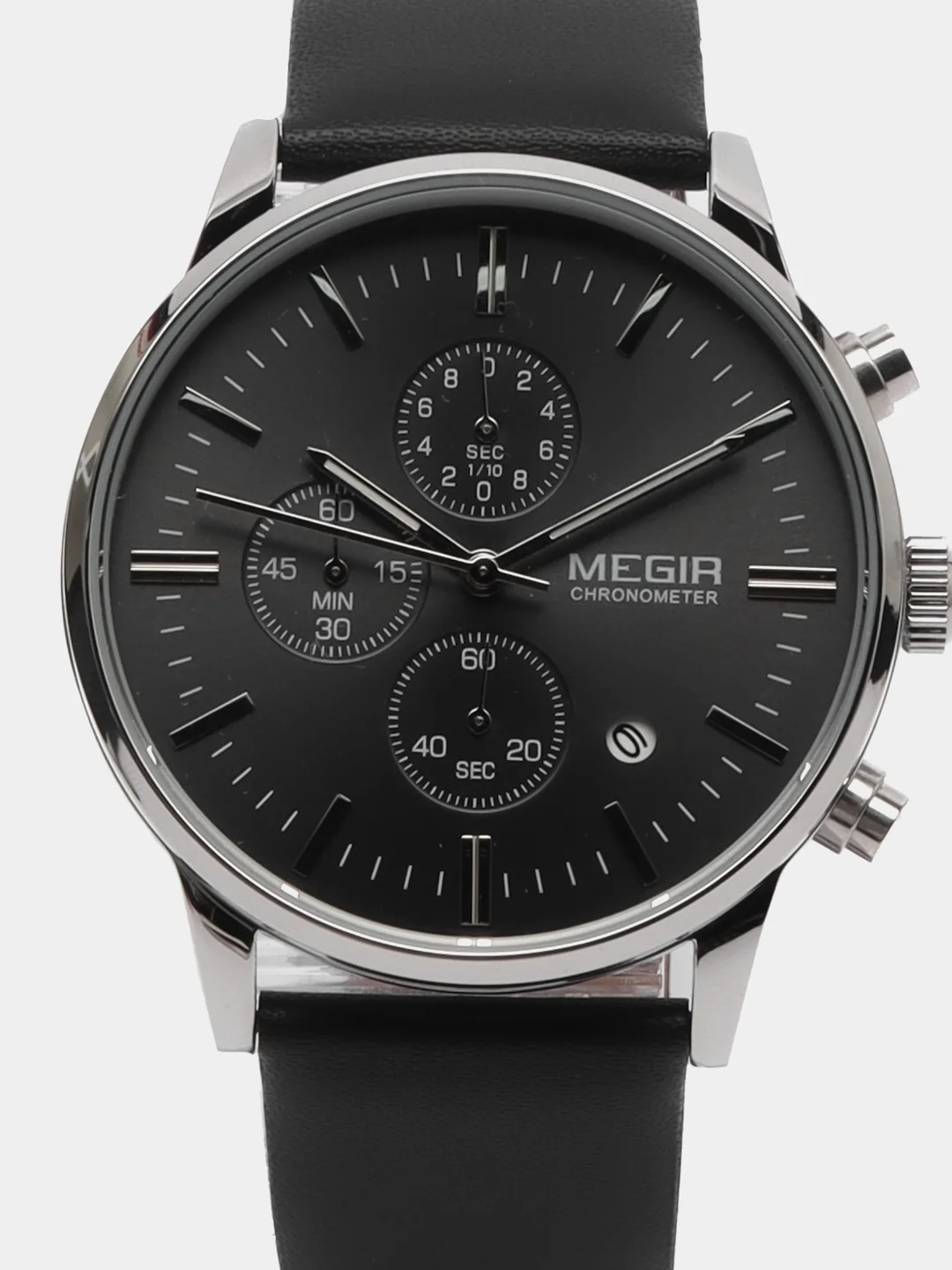 Черный мужские наручные часы Megir ML2011G, с хронографом, в подарочной упаковке