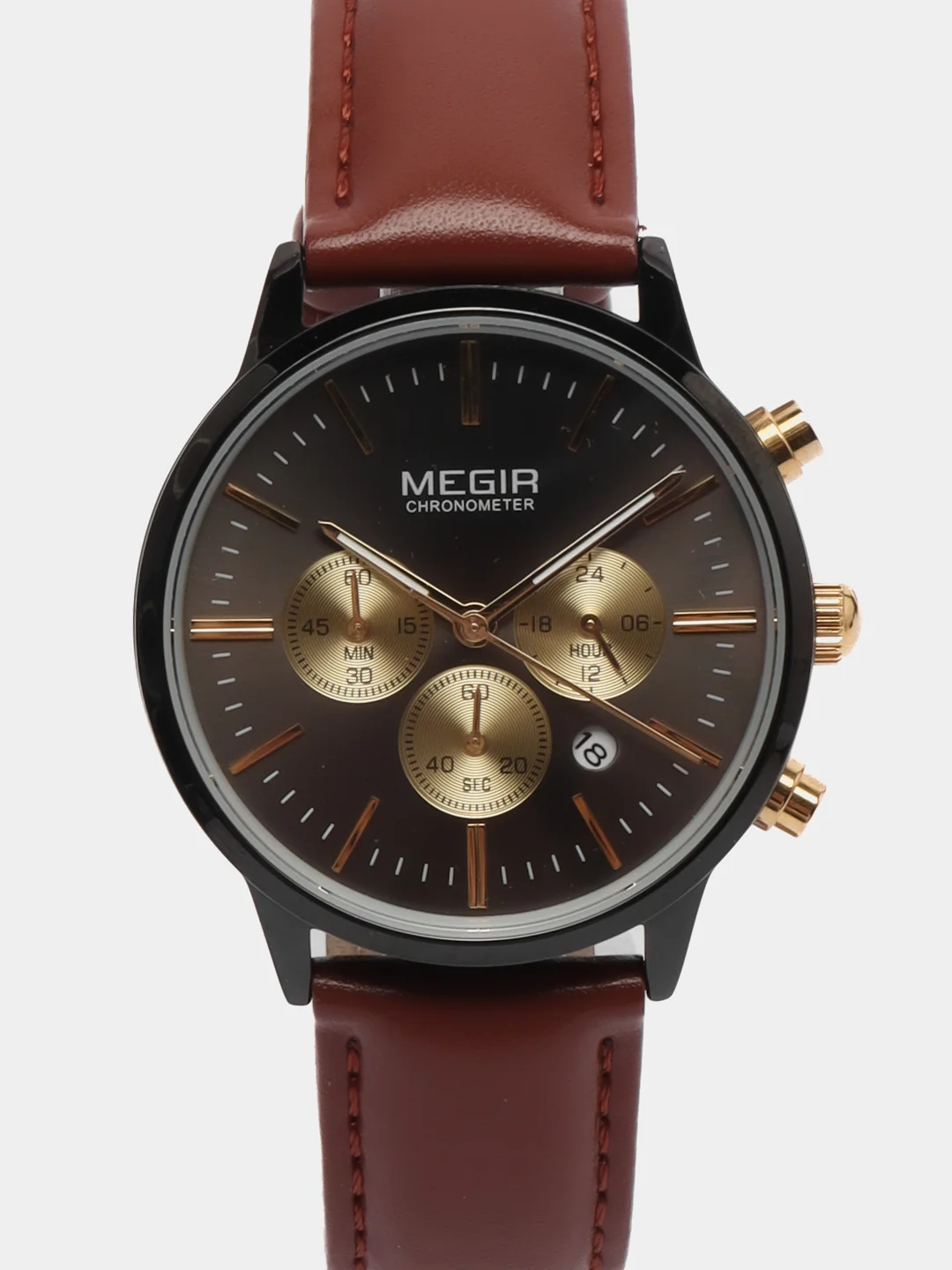 Шоколадный наручные часы Megir ML2011L, с хронографом, в подарочной упаковке