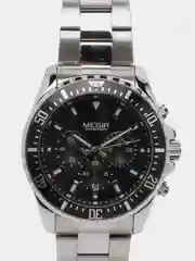 Серебряный мужские наручные часы Megir ML2065G, с хронографом, в подарочной упаковке