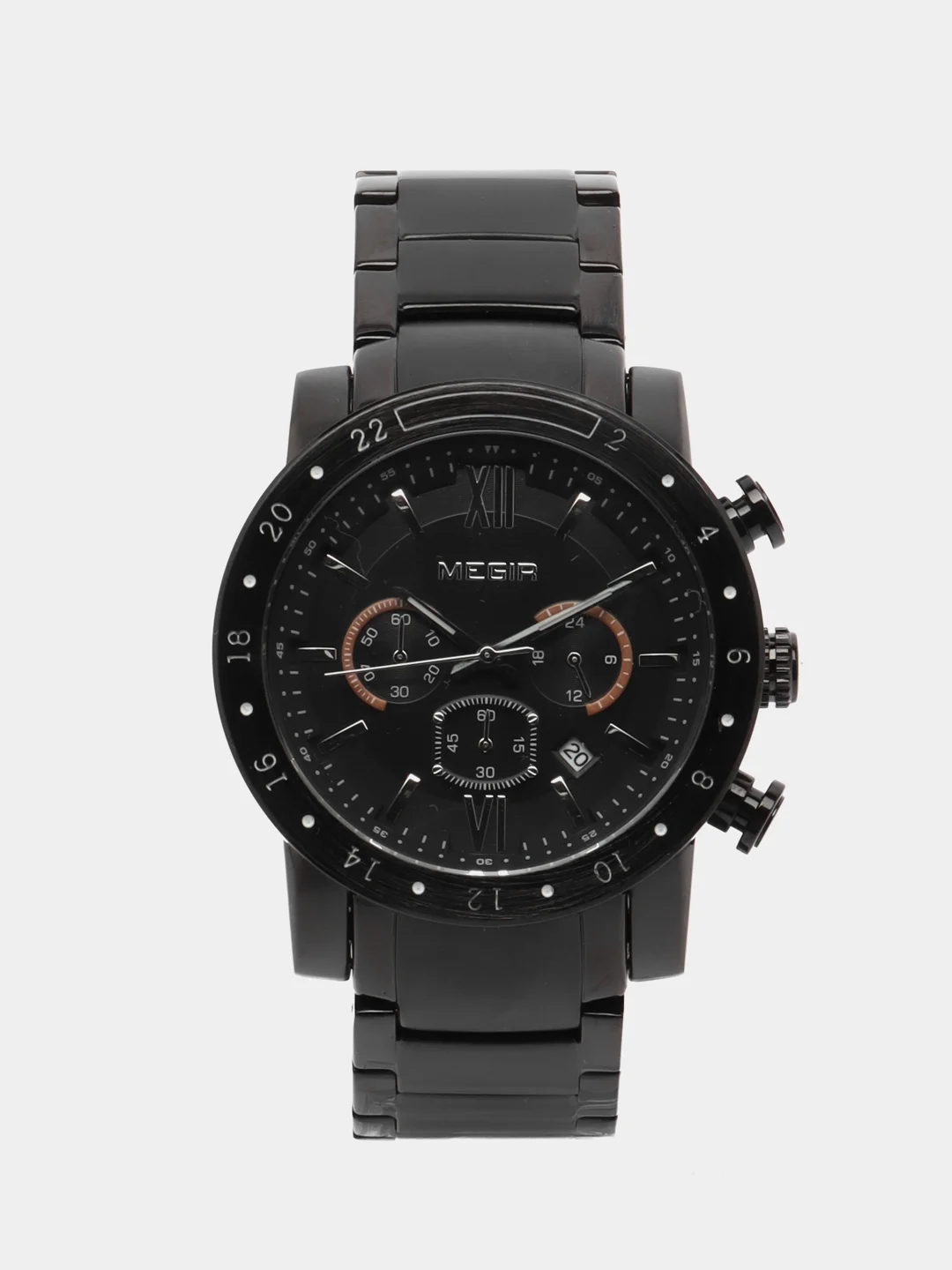 Черный мужские наручные часы Megir MS3008G, с хронографом, в подарочной упаковке