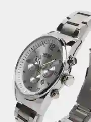 Серебряный мужские наручные часы Megir MS2010G, с хронографом, в подарочной упаковке