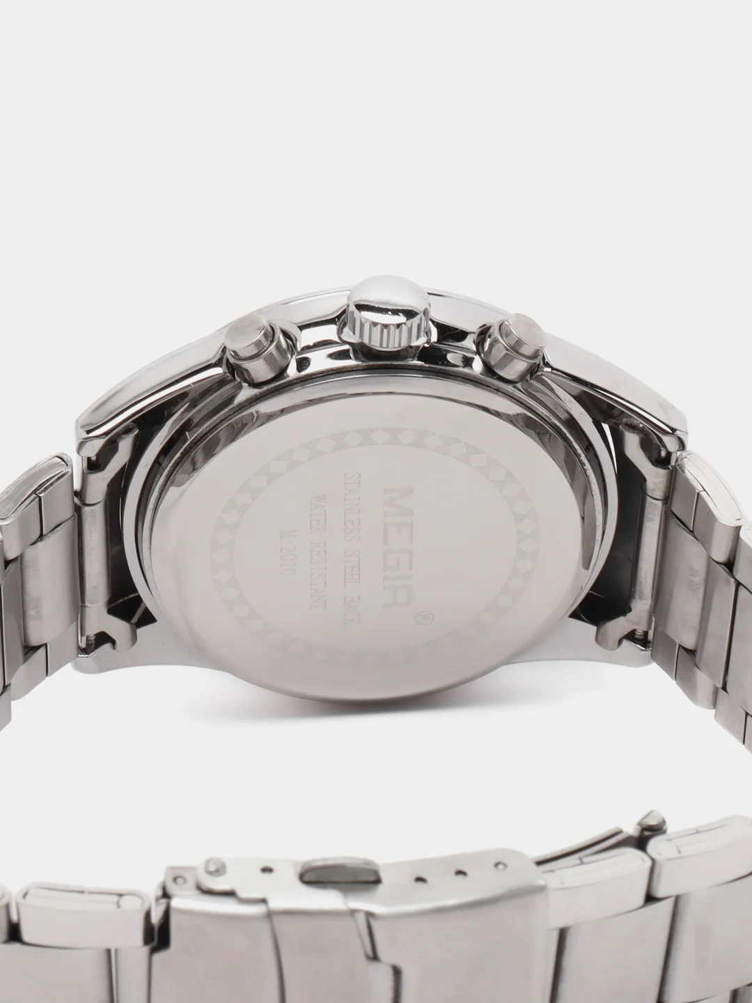 Серебряный мужские наручные часы Megir MS2010G, с хронографом, в подарочной упаковке